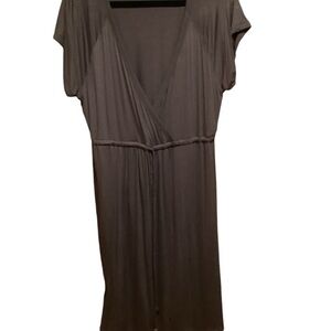 NWT NICOLE MILLER CHOCOLATE SHORT SLEEVE DRESS WITH DRAWSTRING WAIST XXL